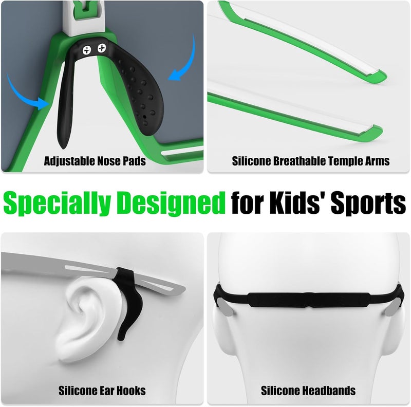 Xtiger Polarized Kids Sunglasses Youth Baseball Sunglasses UV400 Boys Girls Sports Sun Glasses for Softball Cycling Scooter - Image 5